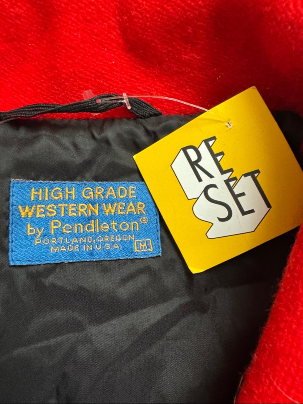 Pendleton Red Jacket with Black and Blue Labeling - Picture 2 of 4